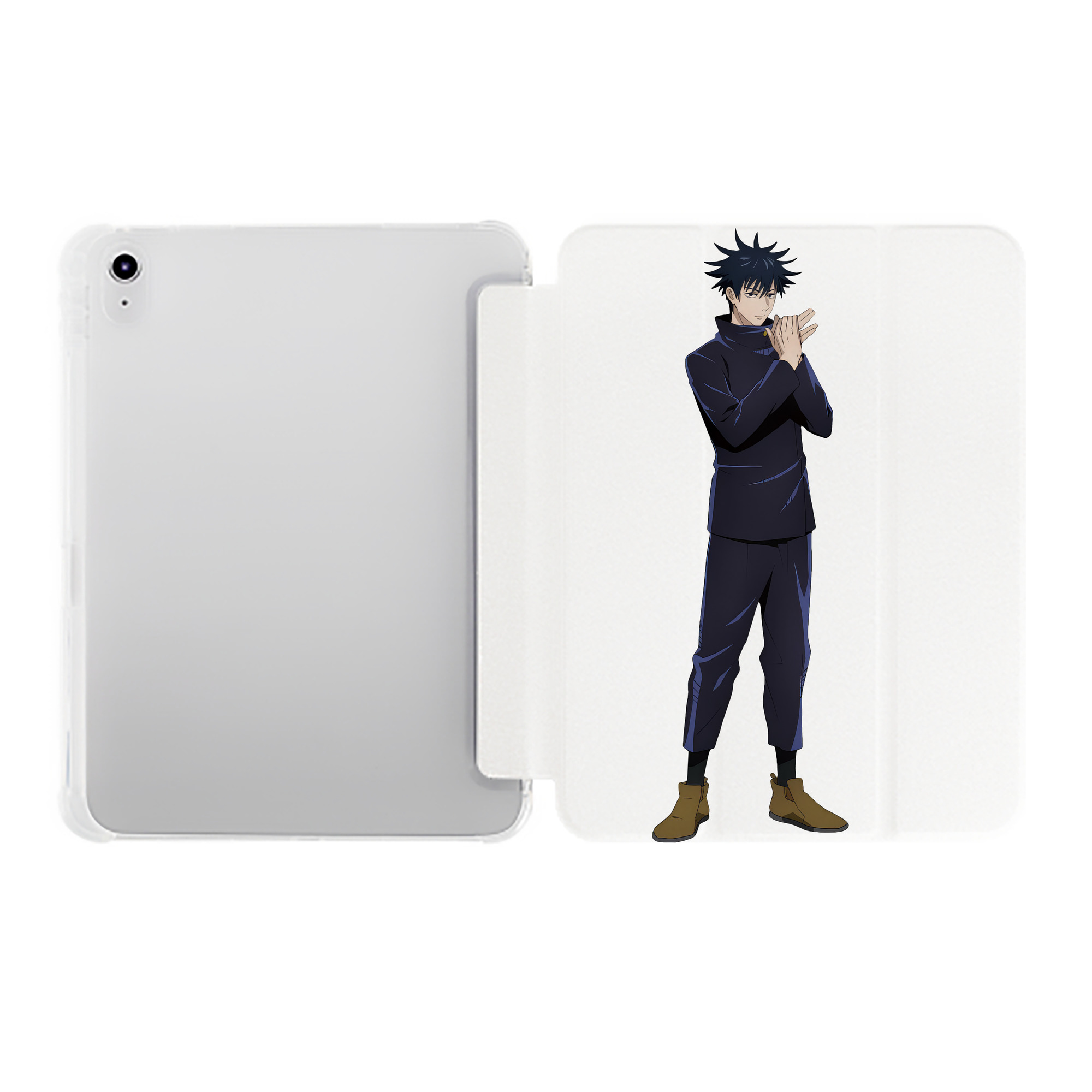 （画像用） 呪術廻戦 Jujutsu Kaisen IPad ケース ペン収納付き 三つ折りスタンド PUレザー×シリコン 対応機種9.5/10.5/10.9インチ